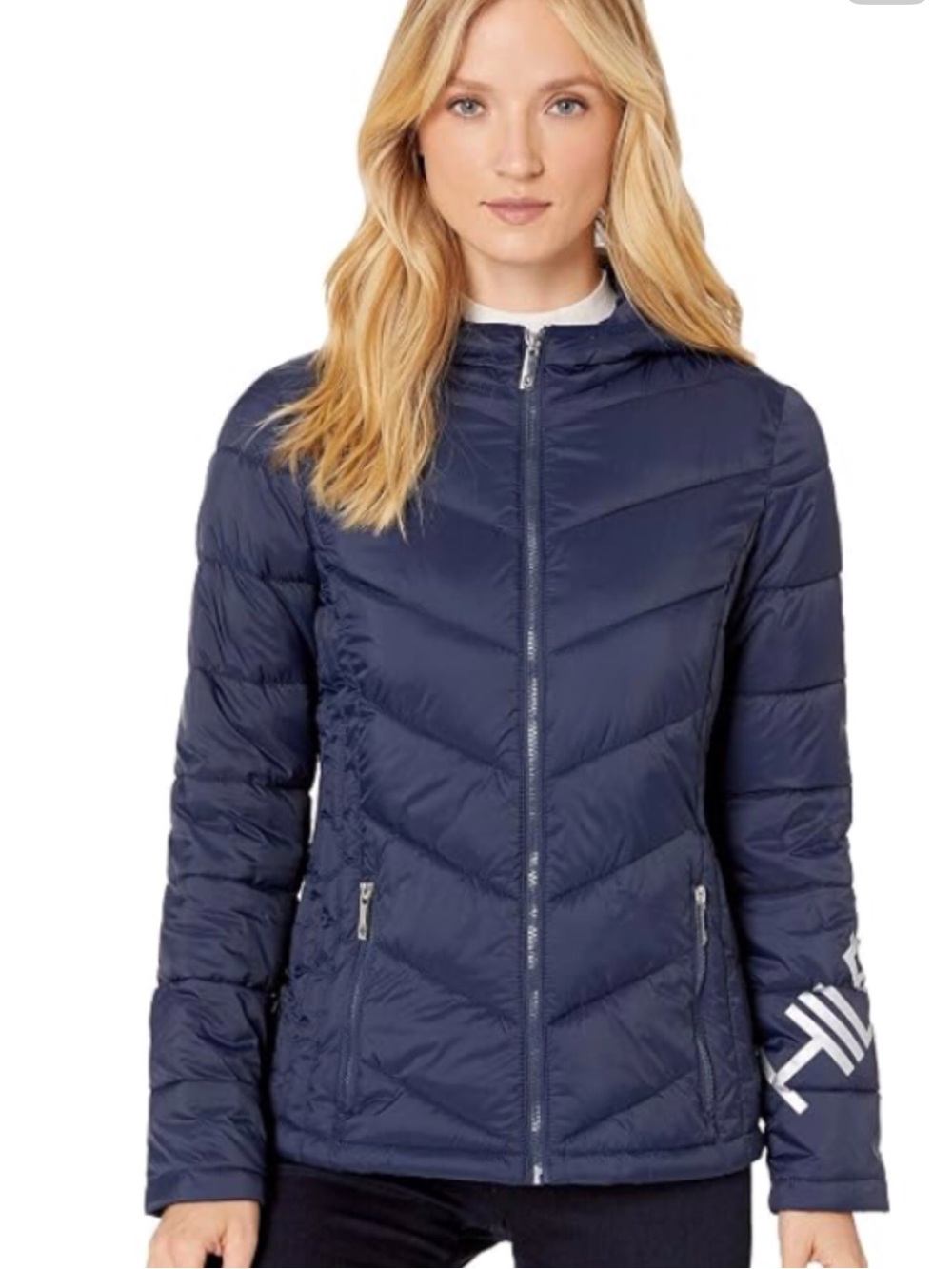 Tommy Hilfiger Logo PackableNavy Quilted Hooded Puffer NEW XL MSRP $198